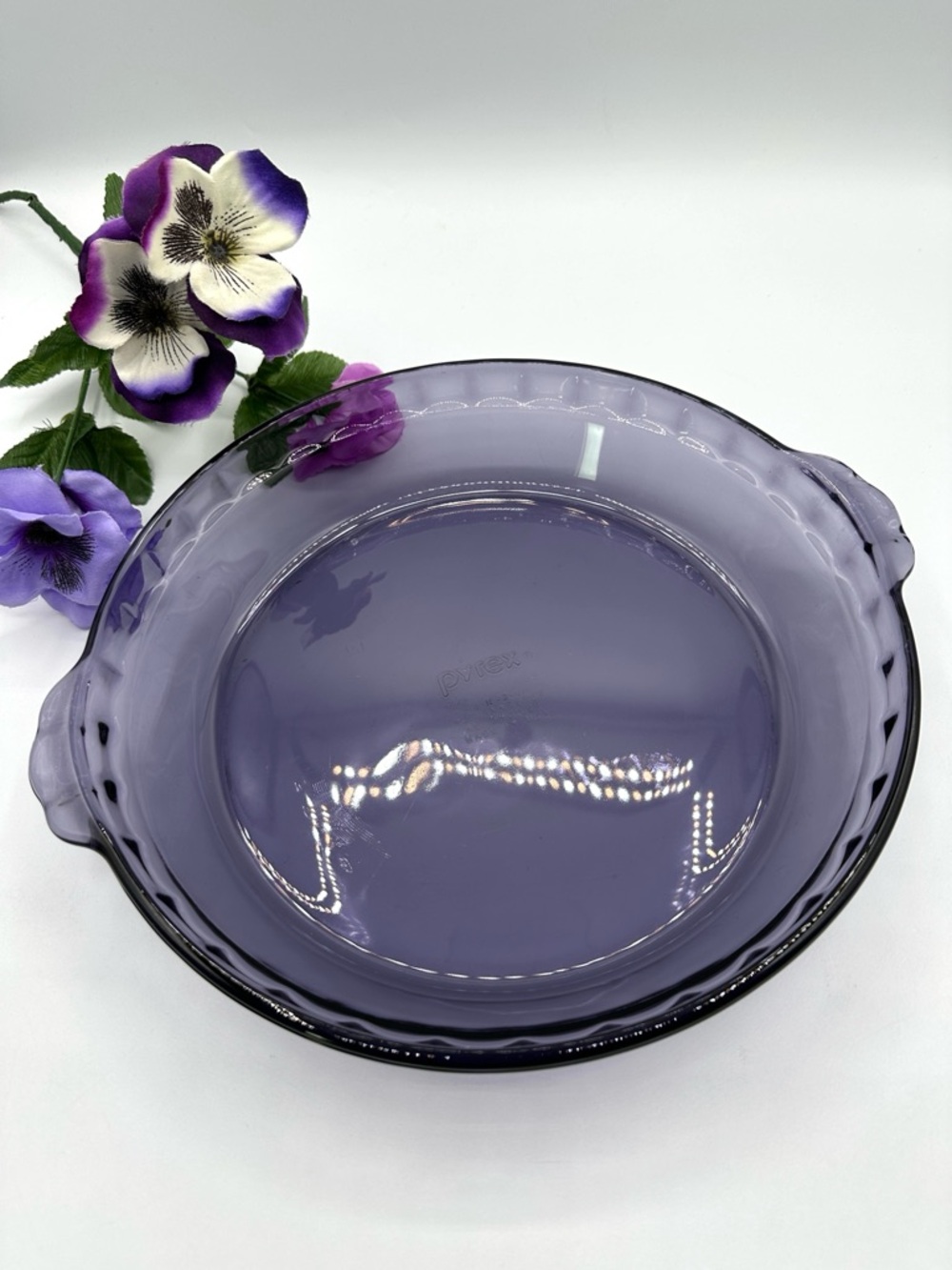 Pyrex Fluted Amethyst Glass Pie Plate. 9.5”” #229.